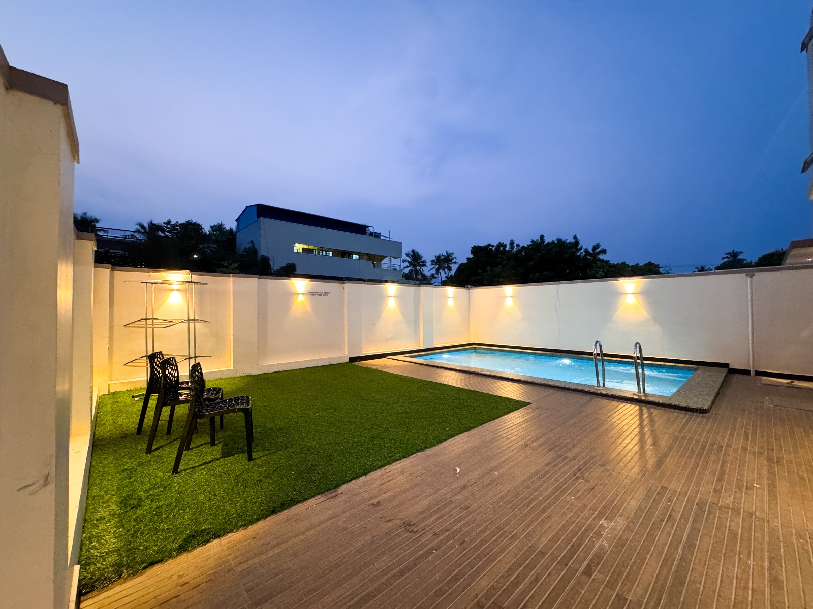 Pool Courtyard at Dusk Pondicherry